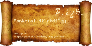 Pankotai Örkény névjegykártya